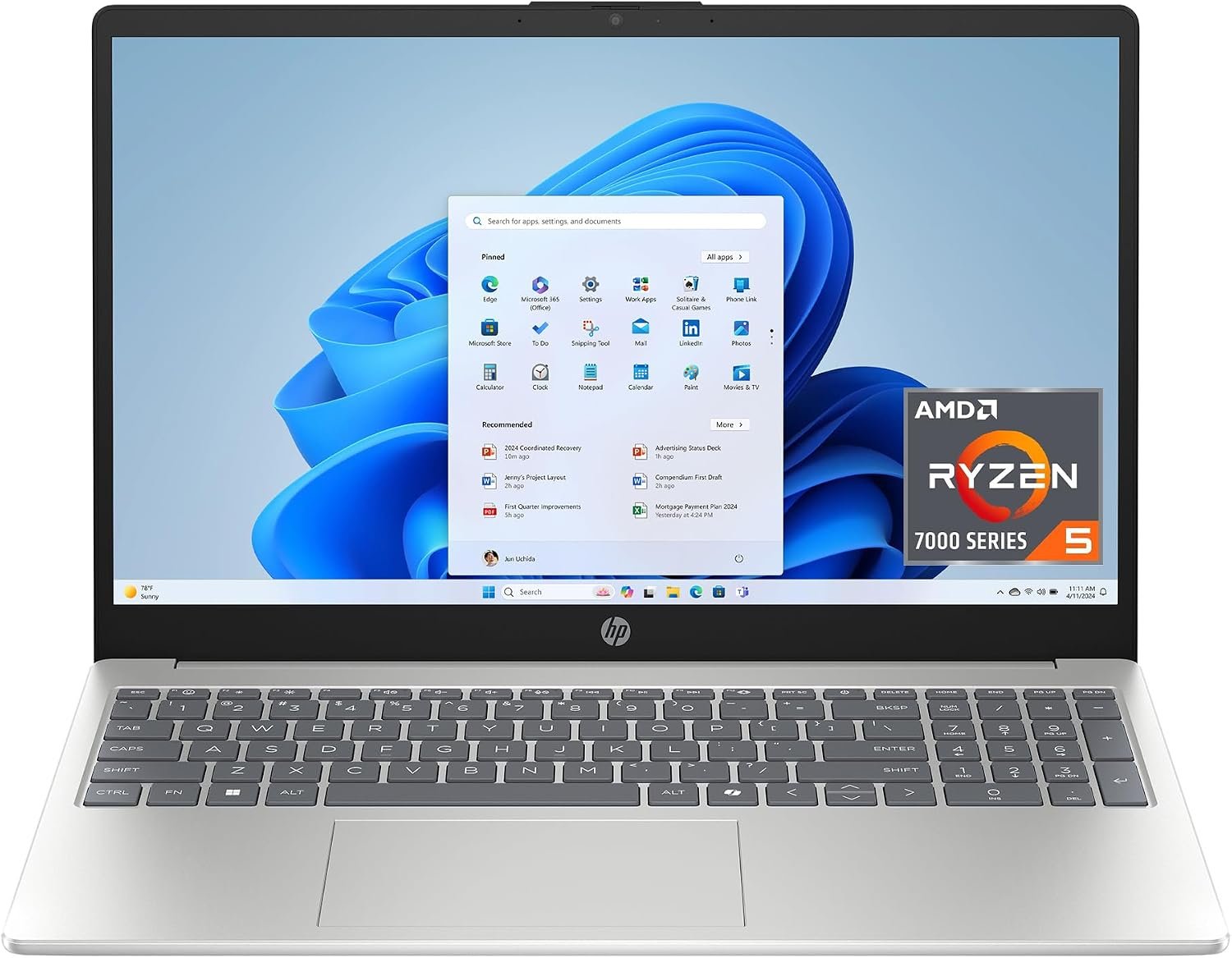 HP 15 Táctil · Ryzen 5 7520U